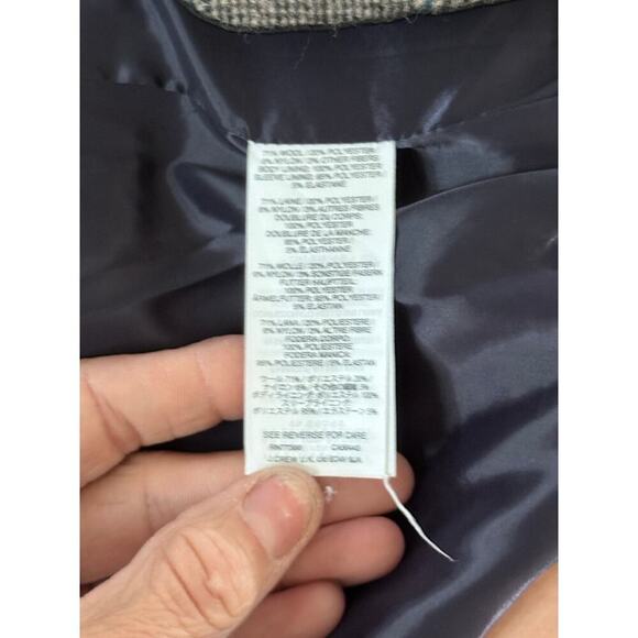 J.Crew Women's Regent Gray Plaid Gold Shield Button Surgeon Cuff Blazer Size 2 - Picture 7 of 9